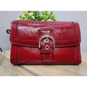 Coach Red Vintage Leather Wallet Card Holder Coin Holder